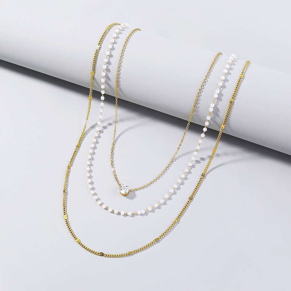 Handmade Jewelry, Multi-layer Necklace, Trendy Faux Pearl Necklace - available at Sparq Mart