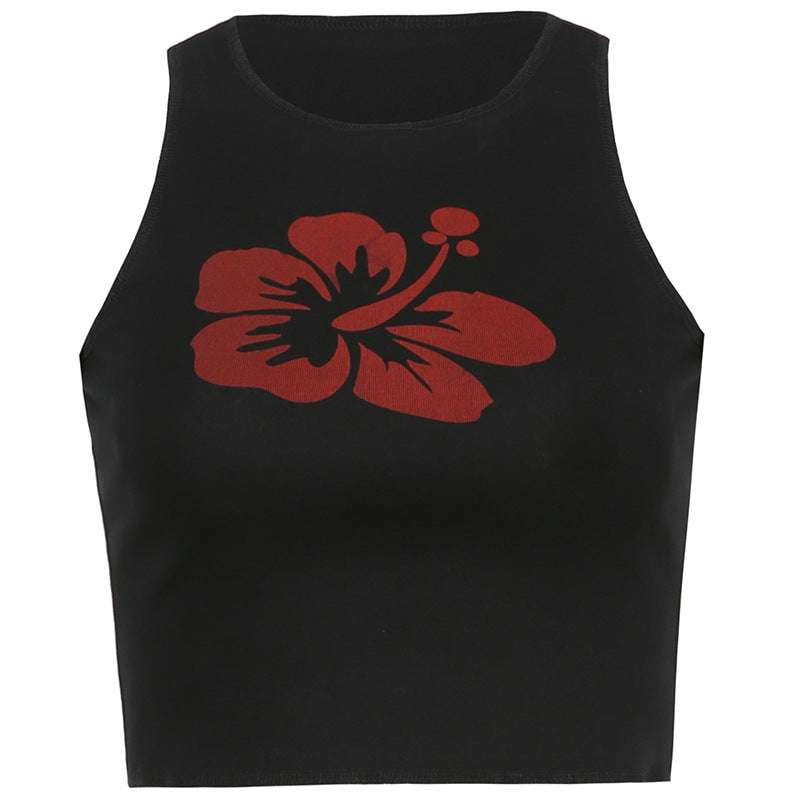 floral print vest, stylish sleeveless tank, summer fashion tops - available at Sparq Mart