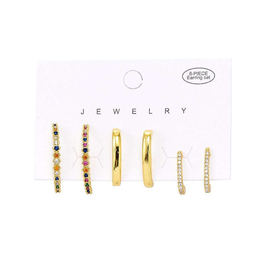 Colorful Brick Earrings, Fashionable Stud Set, Geometry Stud Earrings - available at Sparq Mart