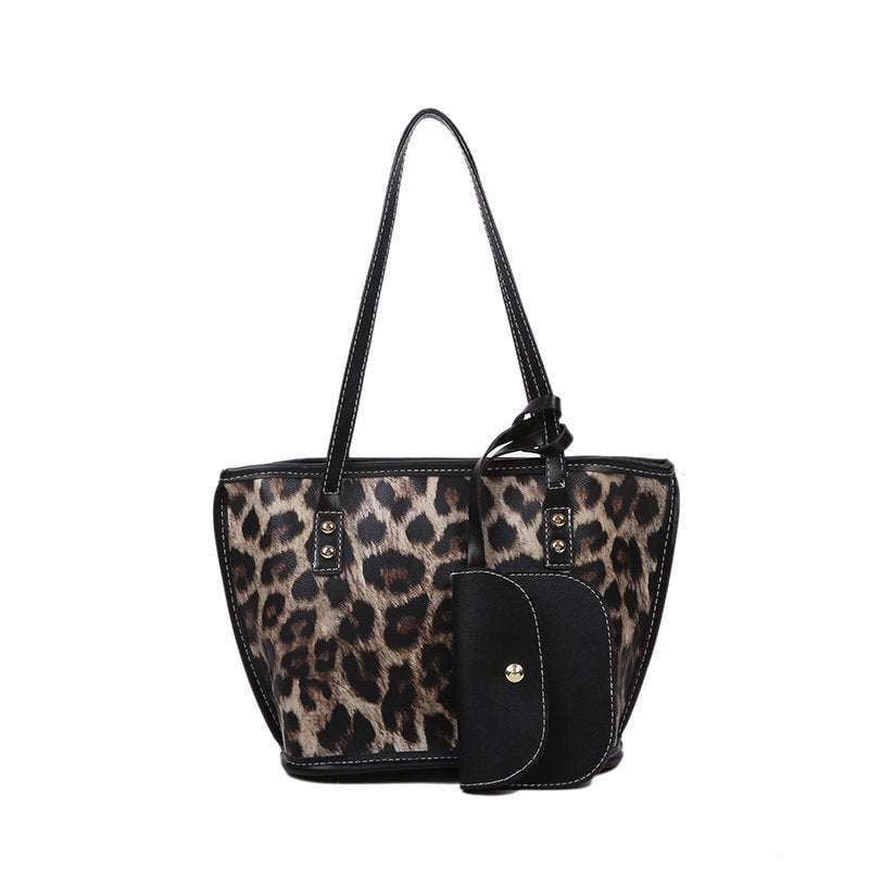 High-Quality Handbag, Leopard Print Bag, Trendy Shoulder Bag - available at Sparq Mart