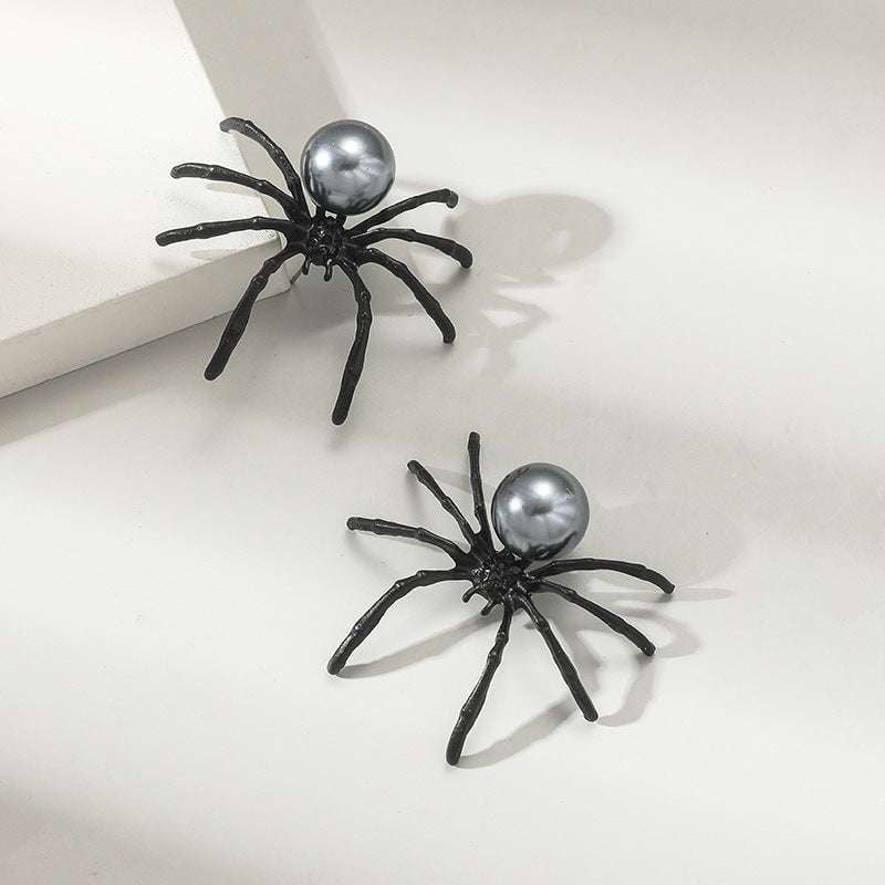 Black Spider Earrings, Personalized Pearl Earrings, Simple Alloy Earrings - available at Sparq Mart