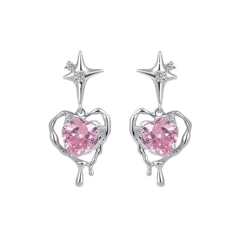 Butterfly Jewelry Gift, Diamond Flower Earrings, Heart Stud Earrings - available at Sparq Mart