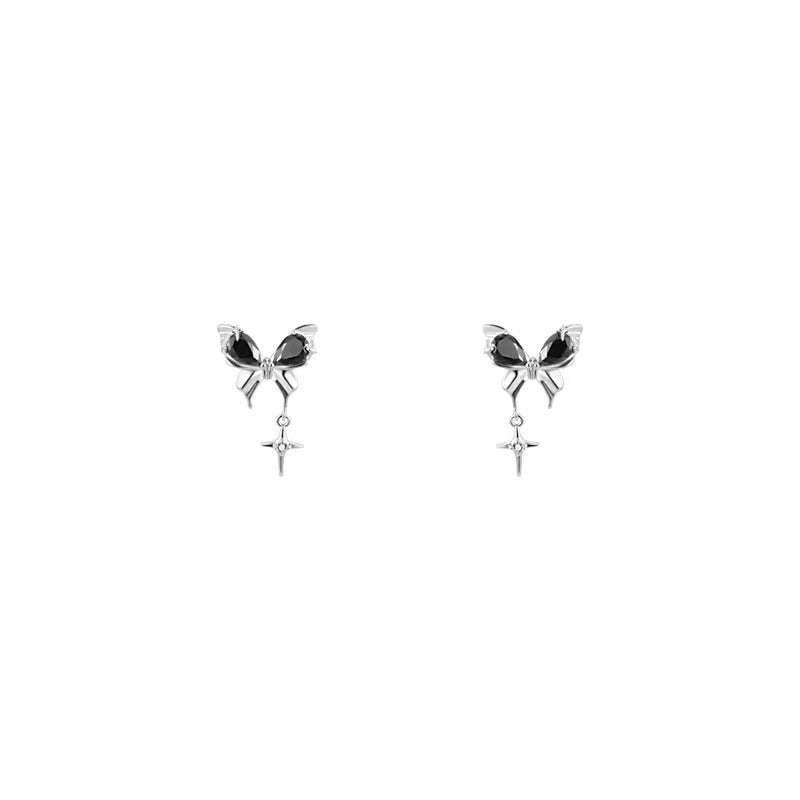 Butterfly Jewelry Gift, Diamond Flower Earrings, Heart Stud Earrings - available at Sparq Mart