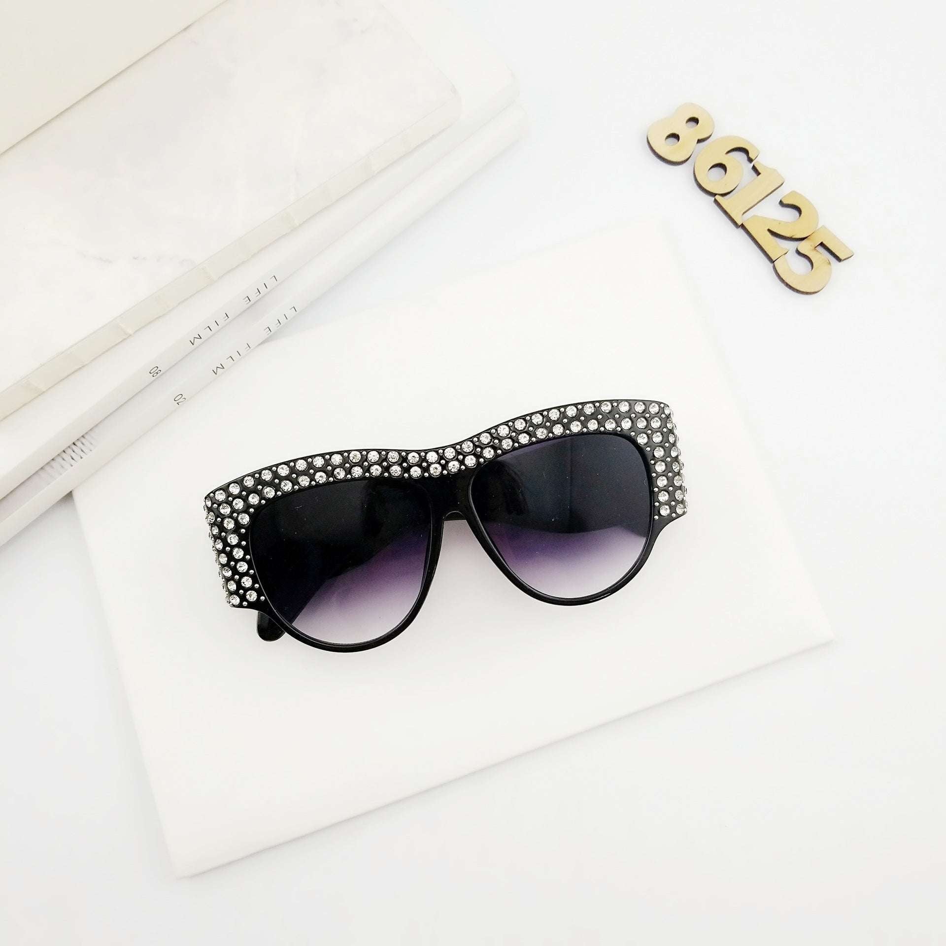 Diamond Inlaid Sunglasses, Personality Versatile Eyewear, Unique Jelly Sunglasses - available at Sparq Mart