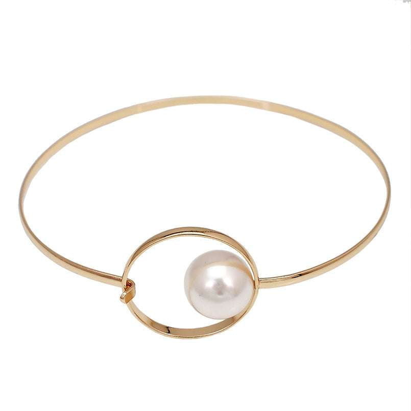 Elegant Pearl Pendant, Geometric Necklace Trend, Statement Pearl Necklace - available at Sparq Mart