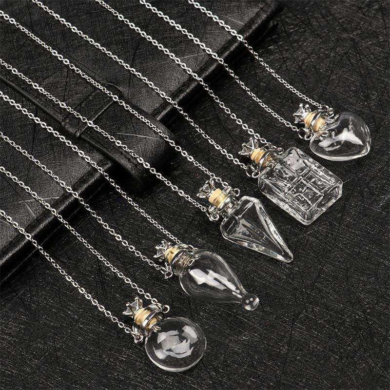 Glass Bottle Necklace, Transparent Necklace, Water Drop Necklace - available at Sparq Mart