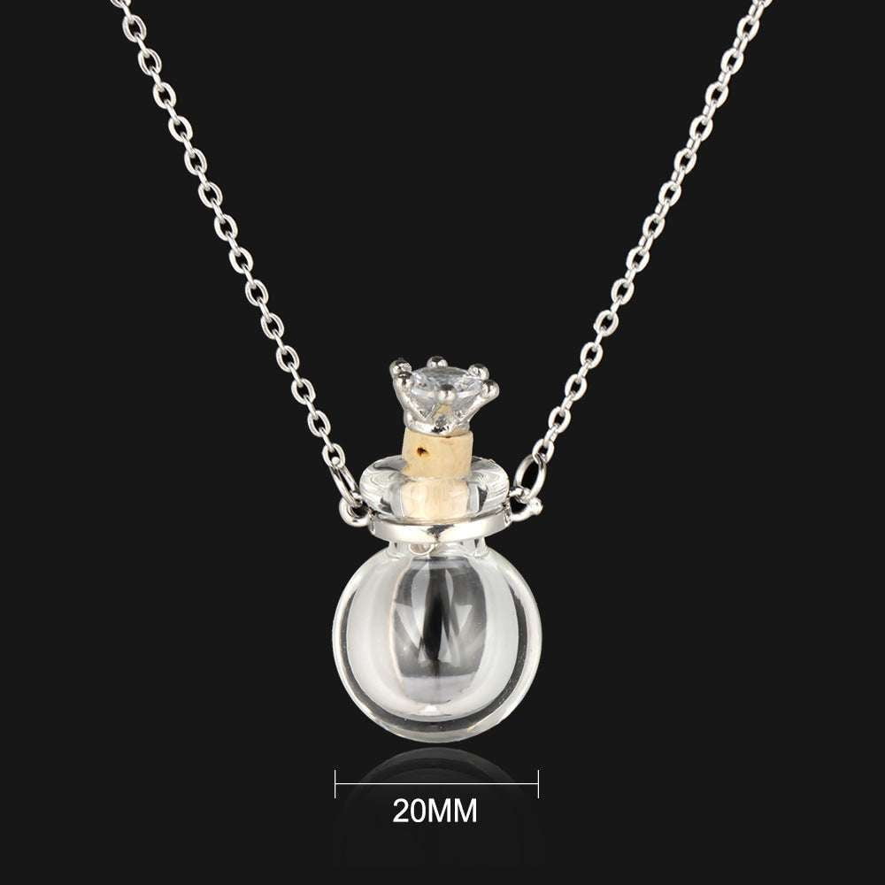 Glass Bottle Necklace, Transparent Necklace, Water Drop Necklace - available at Sparq Mart