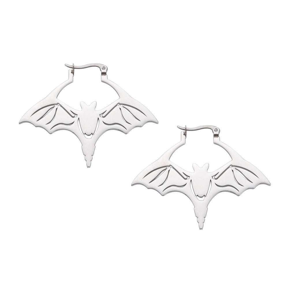 Gothic bat earrings, Steel bat jewelry, Titanium bat earrings - available at Sparq Mart