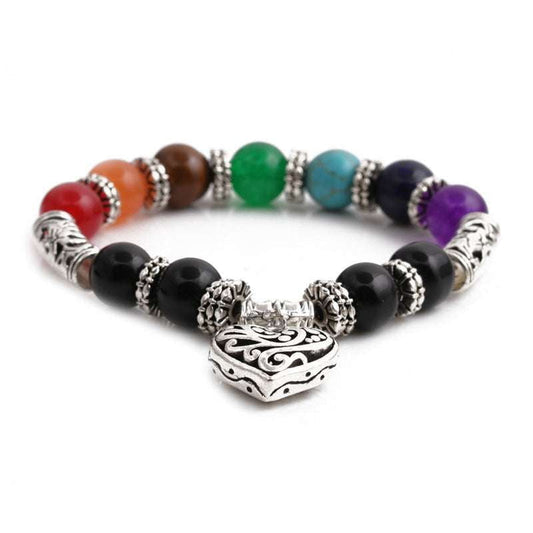 colorful beaded bracelet, heart bead bracelet, heart charm bracelet - available at Sparq Mart