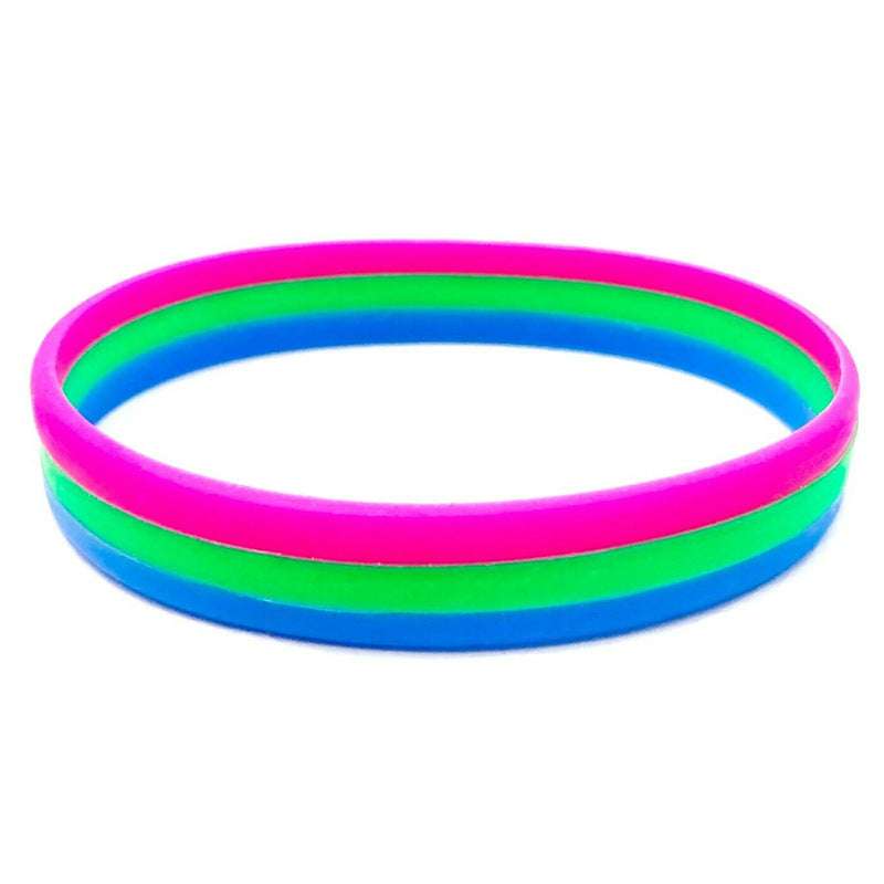 LGBT Silicone Bracelet, Poly Pride Bracelets, Rainbow Rubber Bracelet - available at Sparq Mart