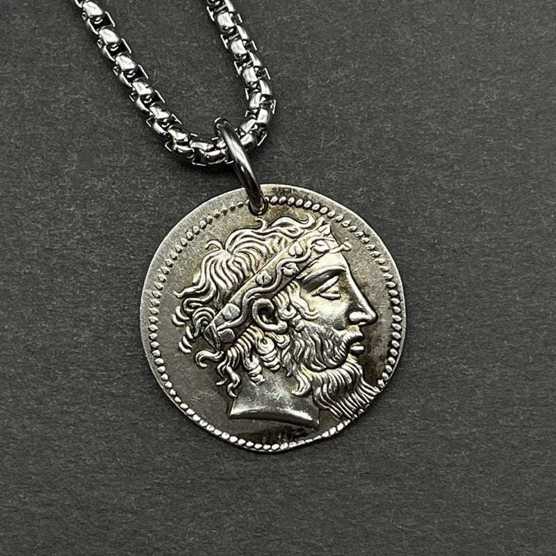 Ancient Greek Pendant, Dionysus Pendant Necklace, Silver Mythological Jewelry - available at Sparq Mart