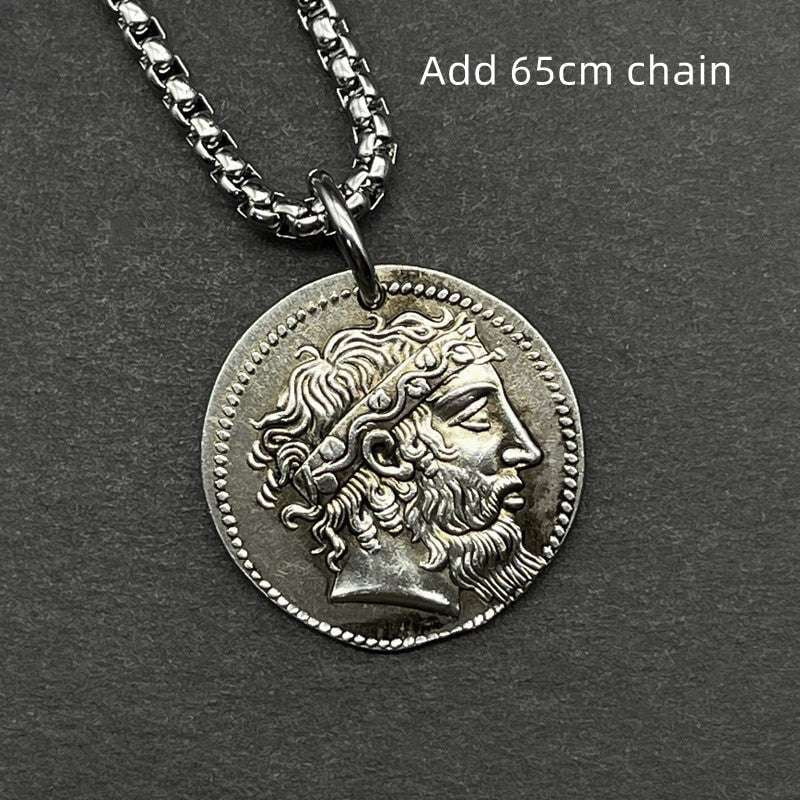 Ancient Greek Pendant, Dionysus Pendant Necklace, Silver Mythological Jewelry - available at Sparq Mart