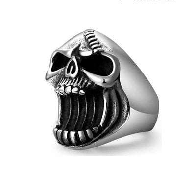 Men's Statement Rings, Silver Skull Ring, Trendy Skull Jewelry - available at Sparq Mart