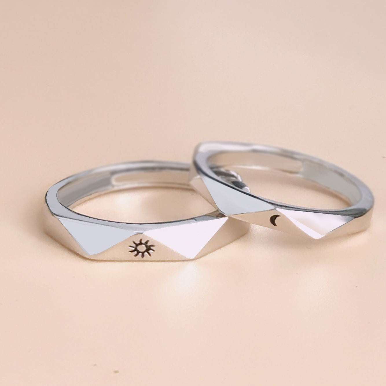 Couples Adjustable Rings, Diamond Love Ring, Sun Moon Ring - available at Sparq Mart