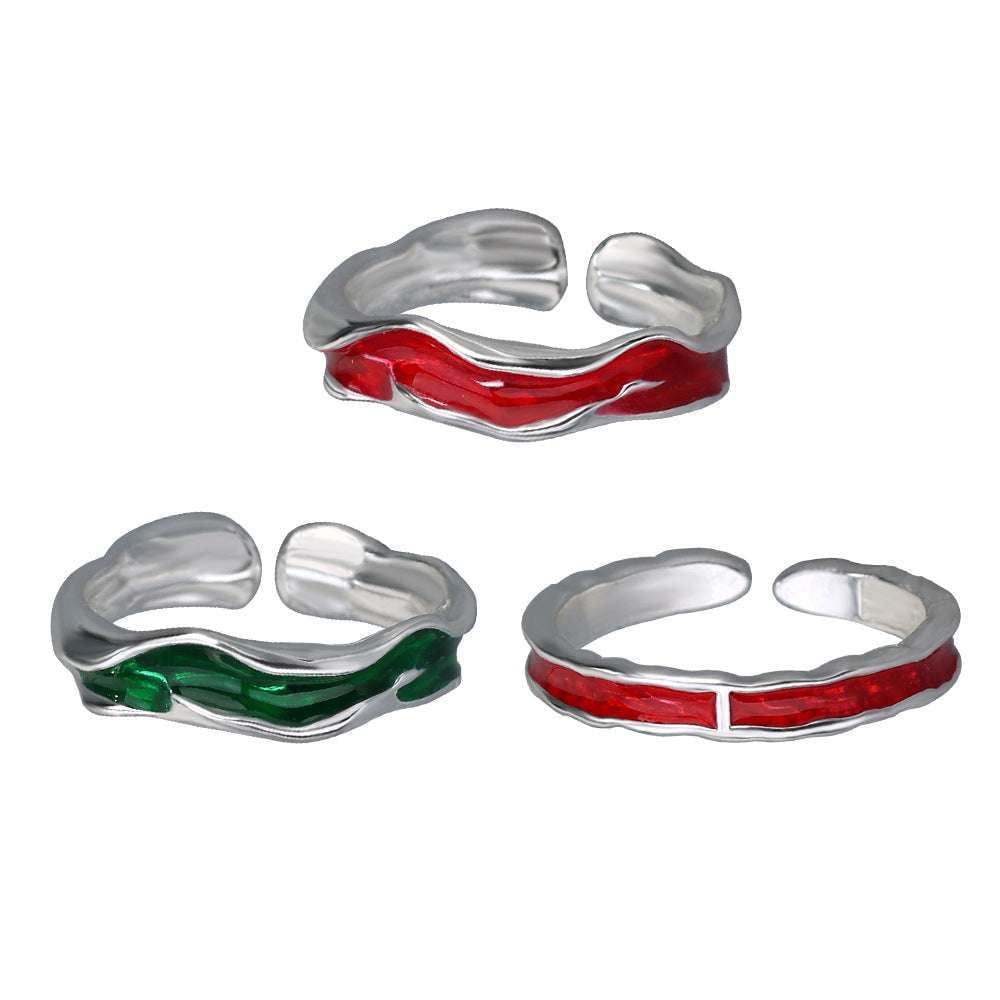 Adjustable Red Ring, Lifetime Jewelry Collection, Wave Ring Set - available at Sparq Mart