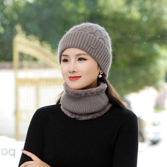 Hat Scarf Combo, Warm Wool Suit, Women's Fleece Set - available at Sparq Mart