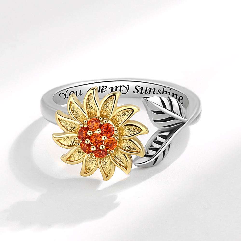 Adjustable Sunflower Ring, Fashion Adjustable Sunflower Rotating Ring, Wholesale Fashion Ring - available at Sparq Mart