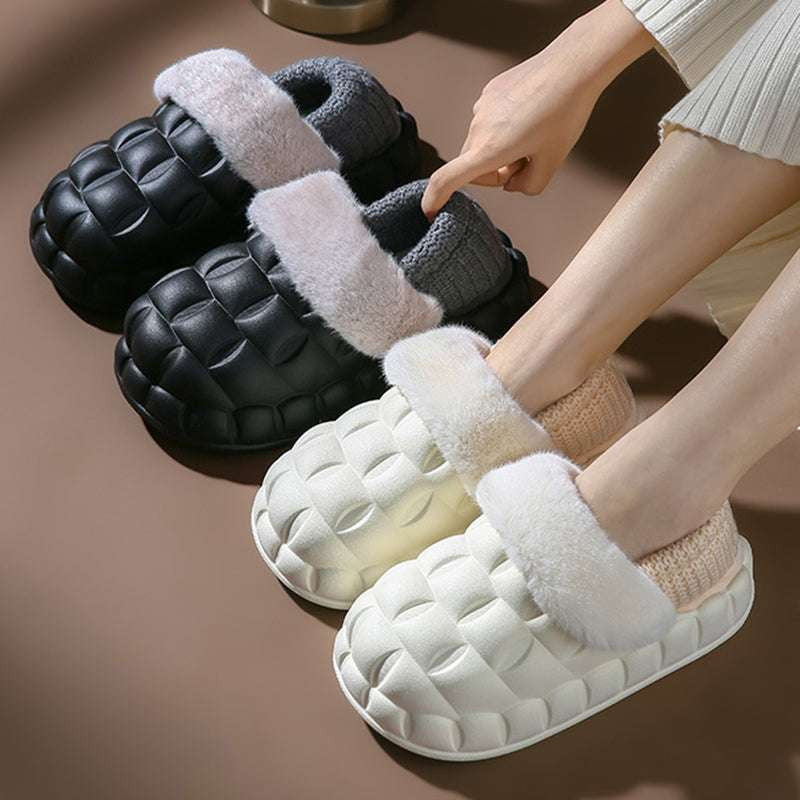 Foldable Heel Slippers, Indoor Bubble Shoes, Women Warm Slippers - available at Sparq Mart