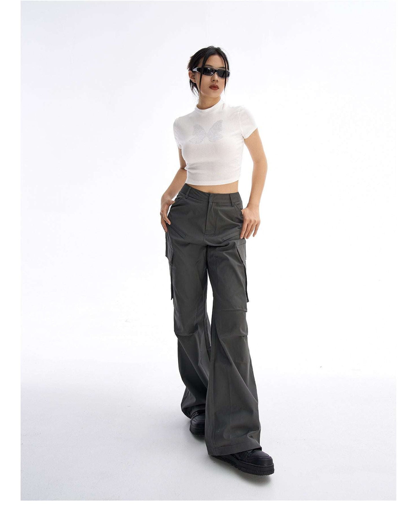 Multi-Pocket Design Pants, Retro Loose Trousers, Women's Cargo Pants - available at Sparq Mart