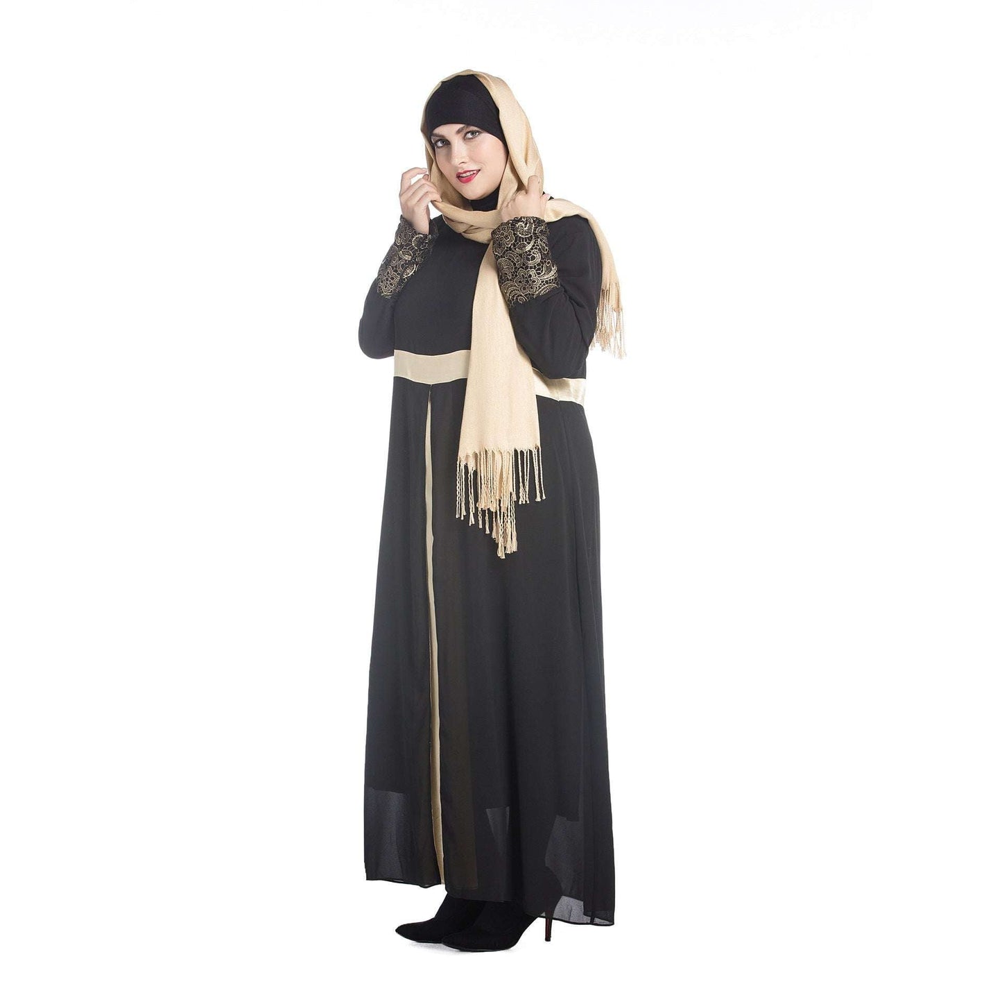 chiffon maxi dress, long sleeve dress, plus size chiffon - available at Sparq Mart