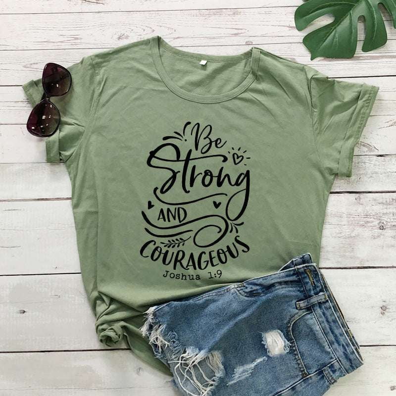 Casual Cotton Tops, Comfortable Women's Tees, Inspirational Lettering Shirts - available at Sparq Mart