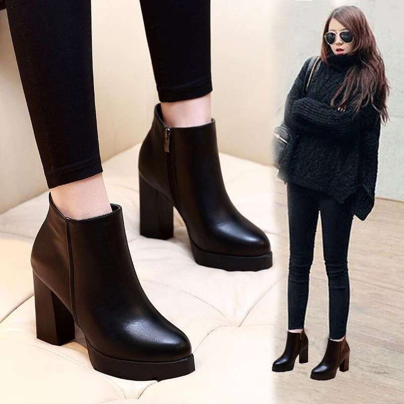 Black Velvet Ankle Boots, Comfortable Mesh Heels, Stylish High Heel Booties - available at Sparq Mart