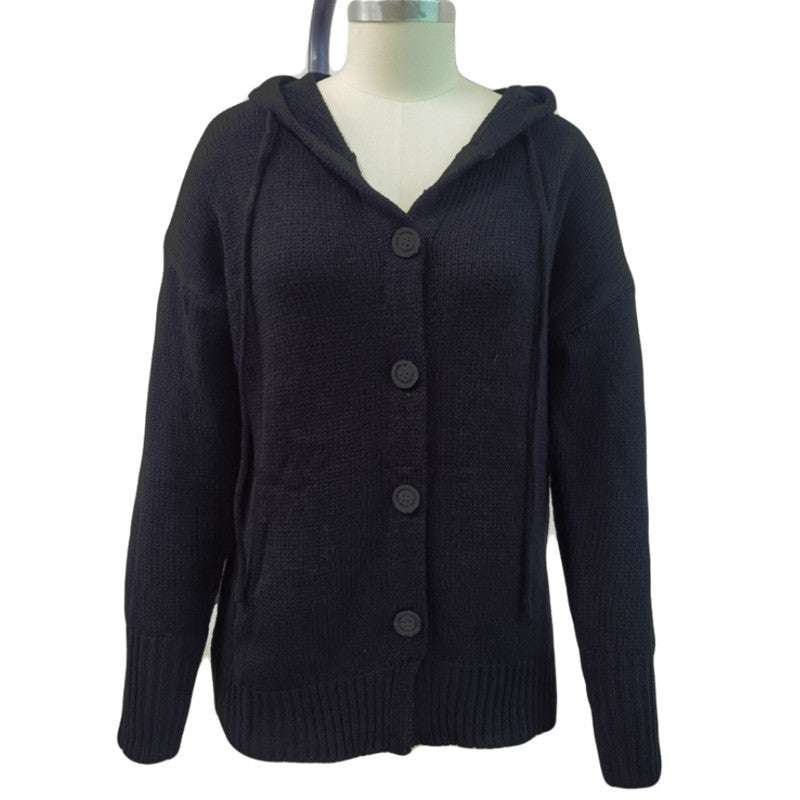 cozy hooded sweater, layered cardigan outfit, women's knit cardigan - available at Sparq Mart